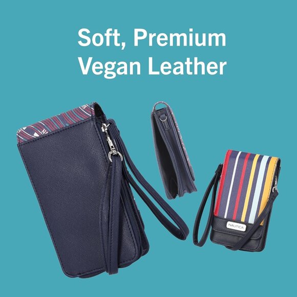 Women's Vegan Leather Crossbody Wallet RFID Blocking Small Phone Purse - Picture 5 of 14